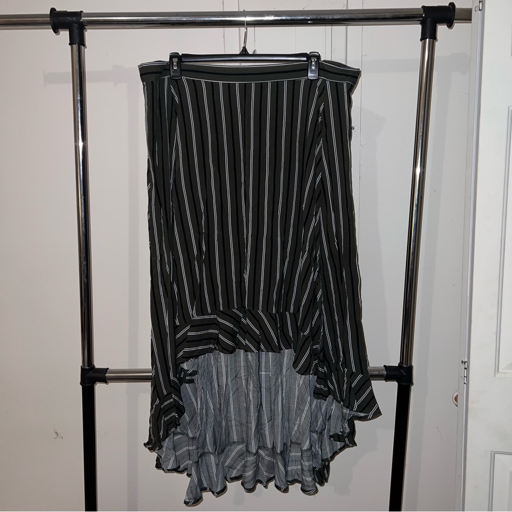 Torrid Size 3 Two Piece Dark Green Striped High-Low Skirt (part of set) NWOT